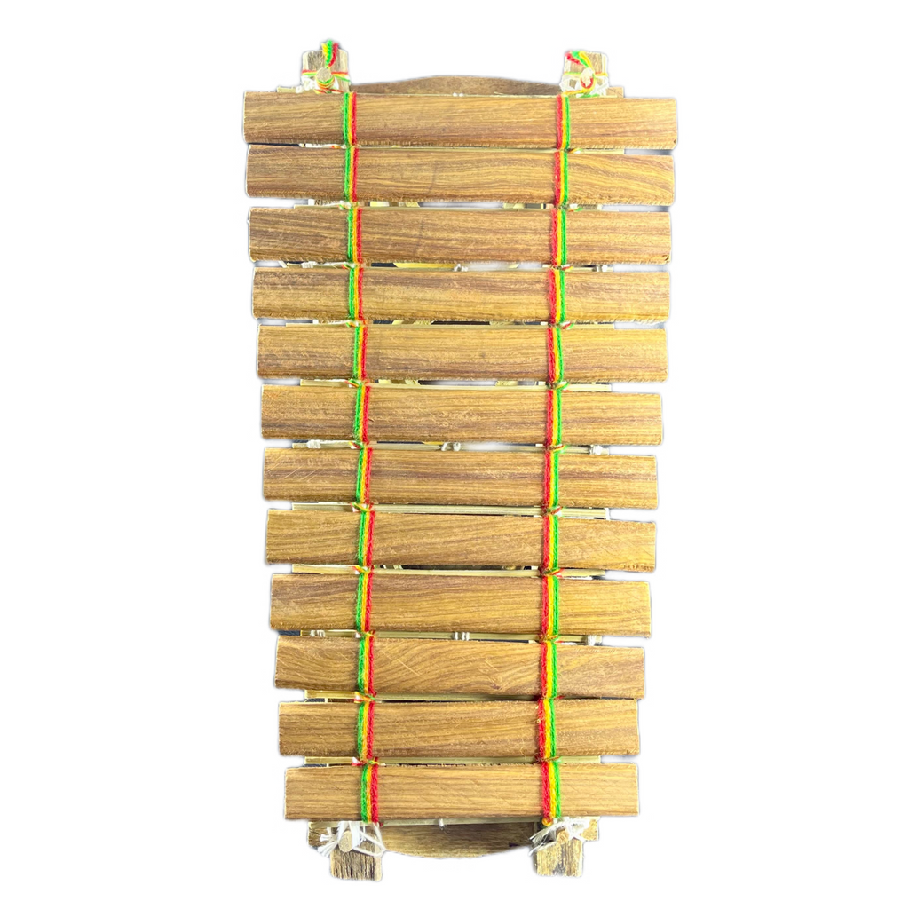 Balafon pentatonique à 12 lames en bois naturel #261, vue du haut