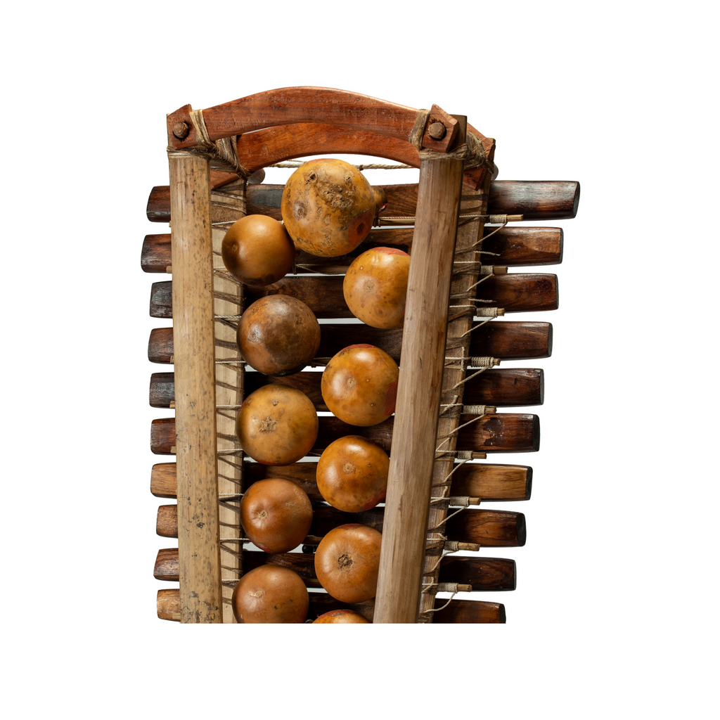 Balafon pentatonique à 22 lames en bois naturel #3, vue arrière avec zoom