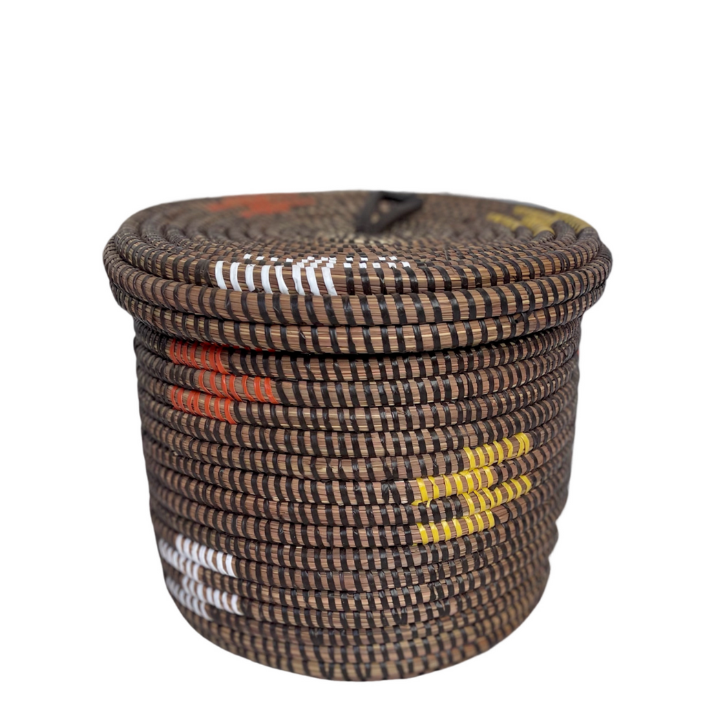 Panier potumew (marron/multicolore) #454 en osier et plastique recyclé